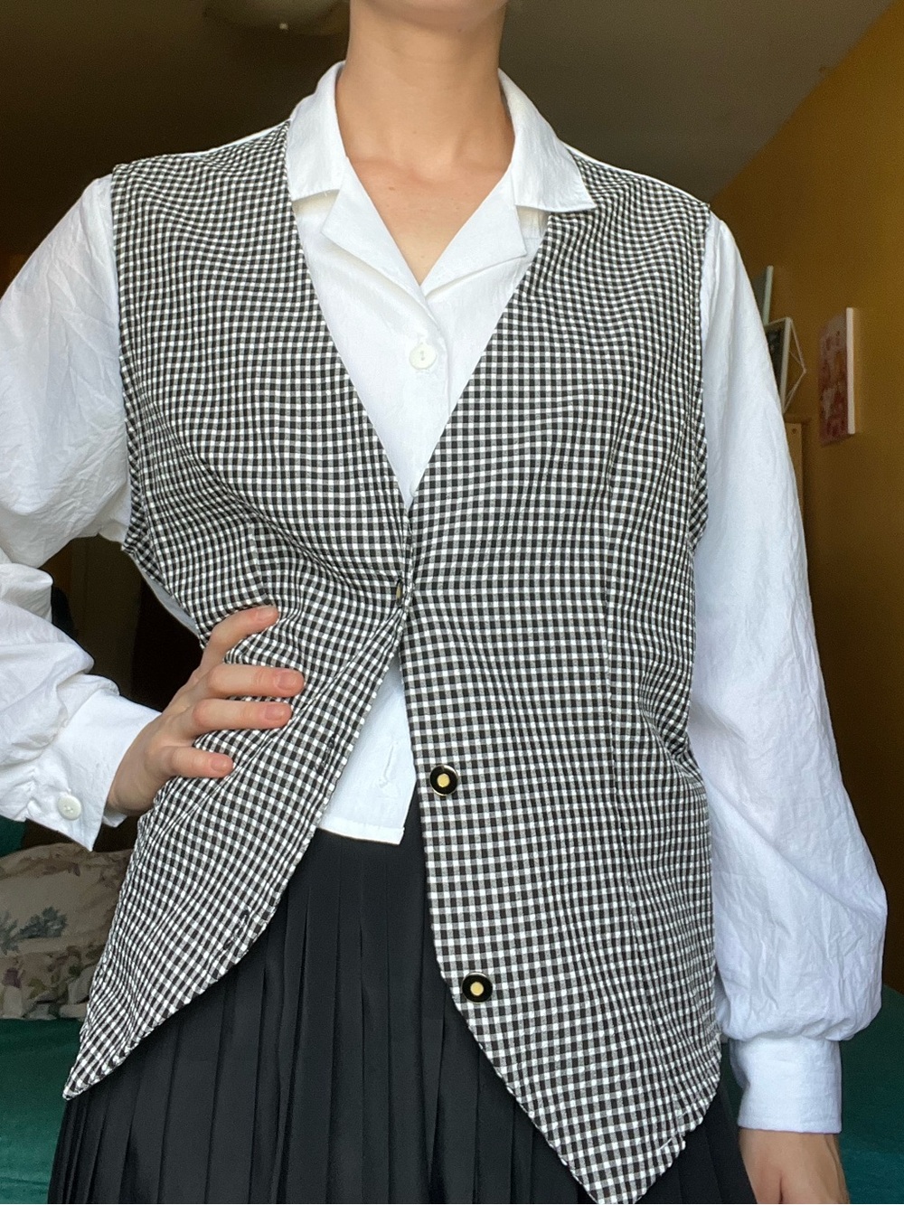 Vintage faux vest blouse